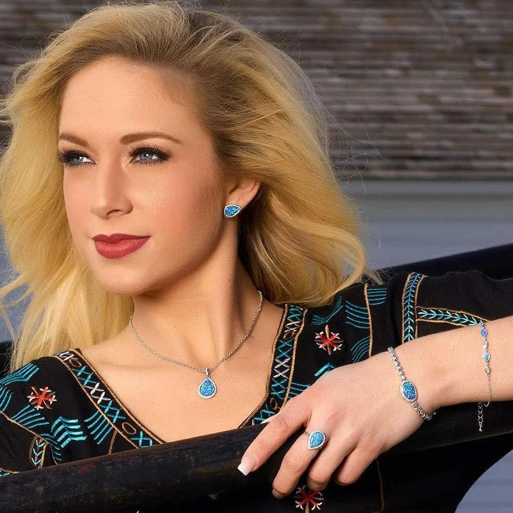 Blue Opal Earrings.
