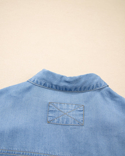 Blue Ruffle Denim Shirt - Everclothed™