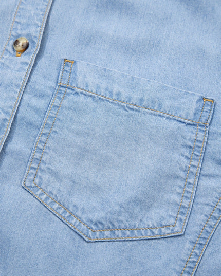 Blue Ruffle Denim Shirt - Everclothed™