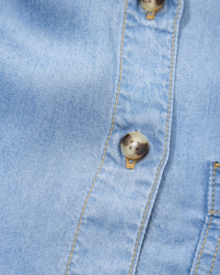 Blue Ruffle Denim Shirt - Everclothed™