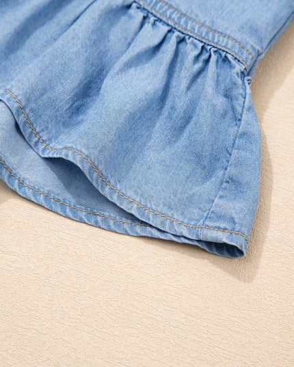 Blue Ruffle Denim Shirt - Everclothed™