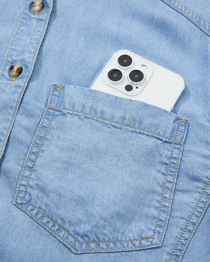 Blue Ruffle Denim Shirt - Everclothed™