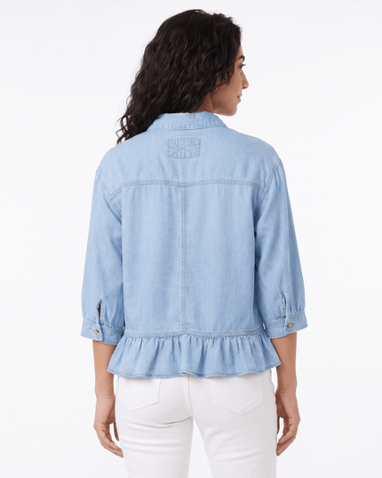 Blue Ruffle Denim Shirt - Everclothed™