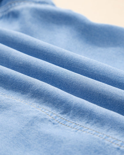 Blue Ruffle Denim Shirt - Everclothed™