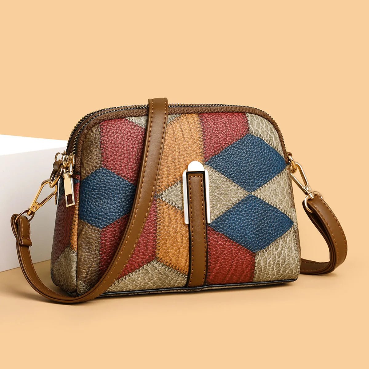 Boho Double-Zipper Crossbody.