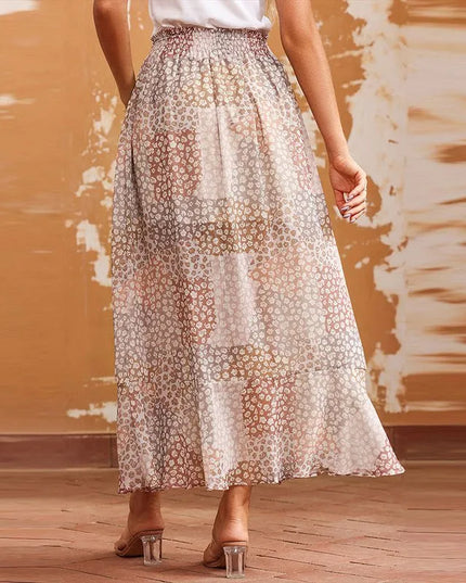 Boho High Waist Maxi skirt – Pleated & Buttoned.