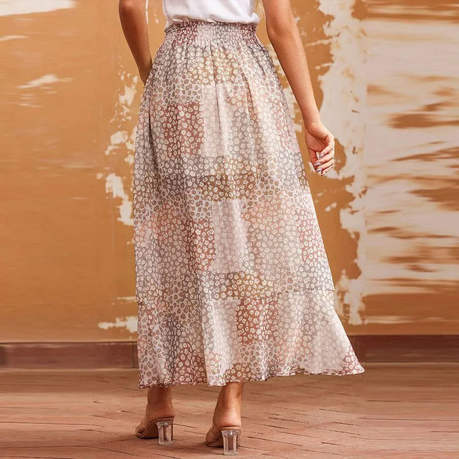 Boho High Waist Maxi skirt – Pleated & Buttoned.