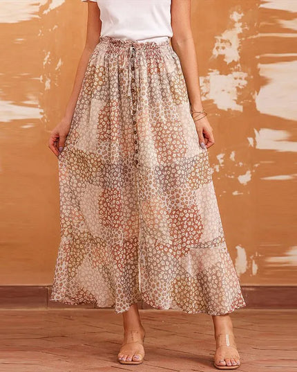 Boho High Waist Maxi skirt – Pleated & Buttoned.