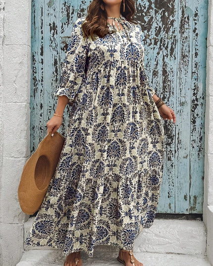 Boho V-Neck Swing Dress.