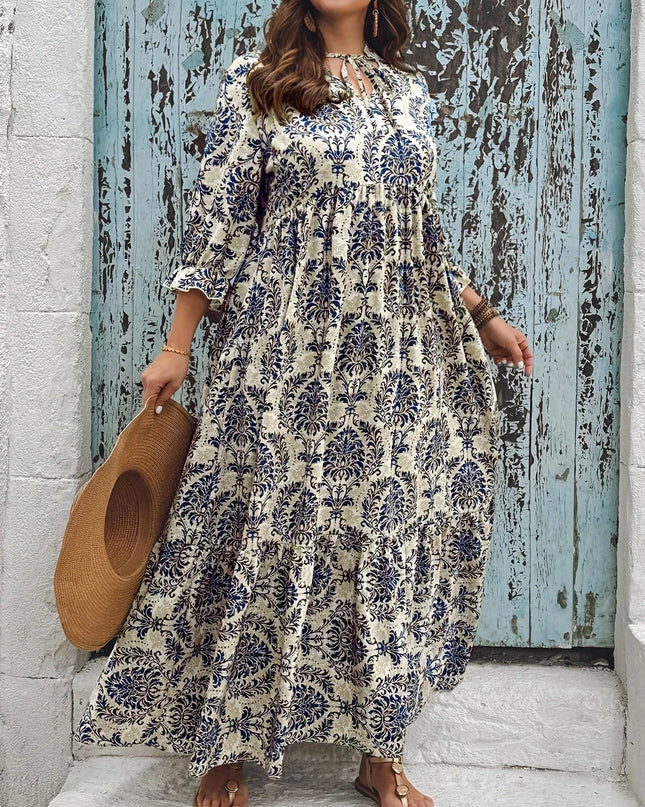 Boho V-Neck Swing Dress.