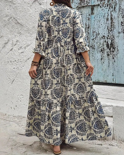 Boho V-Neck Swing Dress.