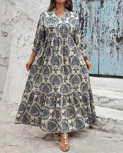 Boho V-Neck Swing Dress.