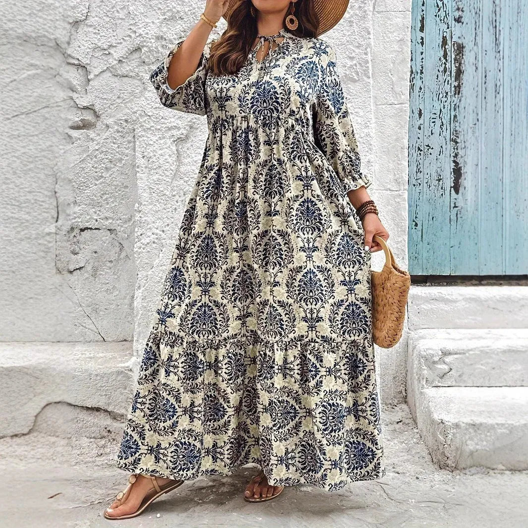 Boho V-Neck Swing Dress.