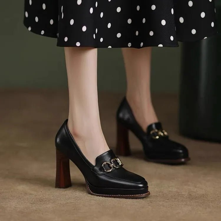 British Retro Casual High Heels.