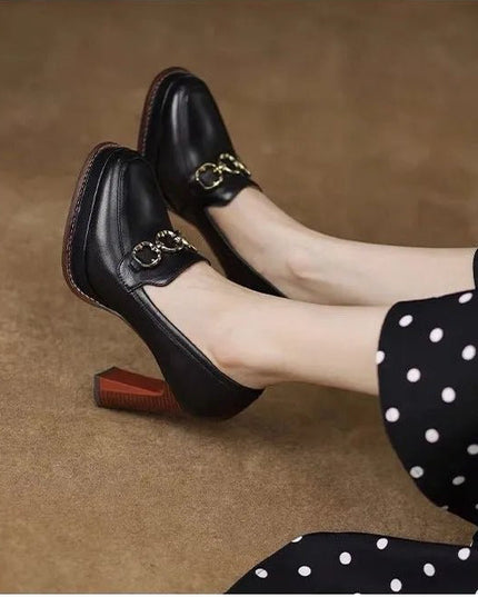 British Retro Casual High Heels.