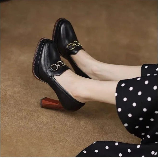 British Retro Casual High Heels.