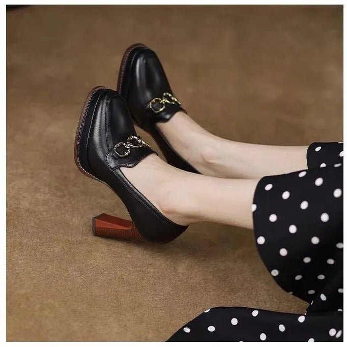 British Retro Casual High Heels.