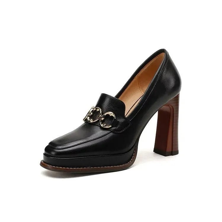 British Retro Casual High Heels.