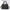 Black handbag with gold accents on a white background