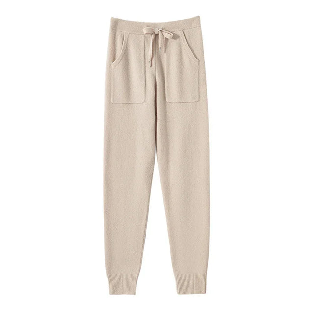 Beige sweatpants on a white background