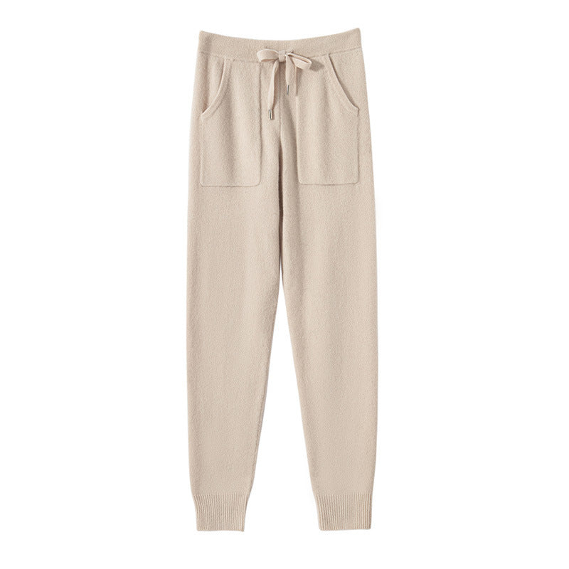 Beige sweatpants on a white background