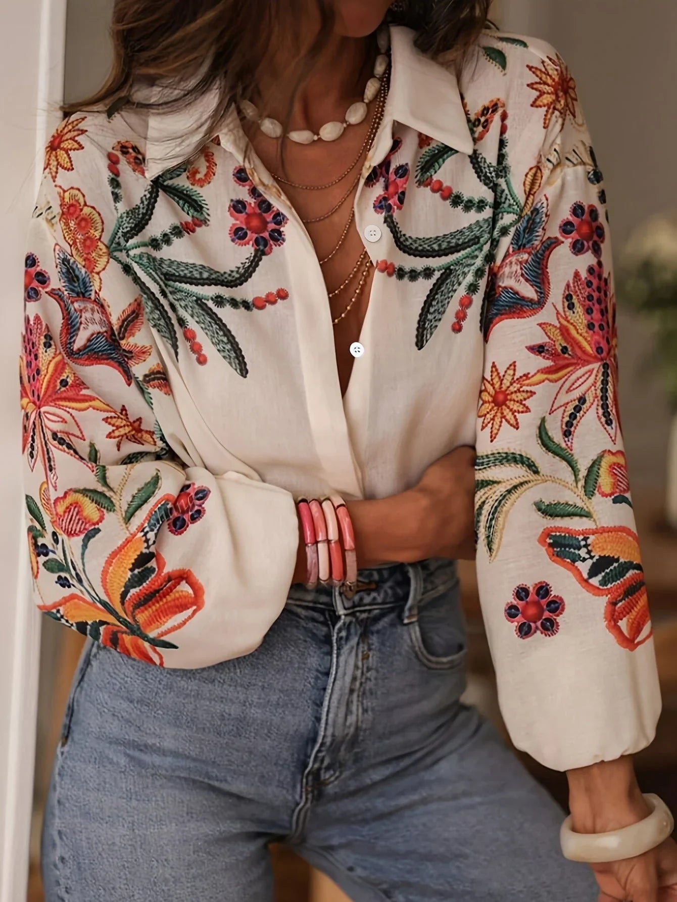 Casual Loose Printed Blouse.