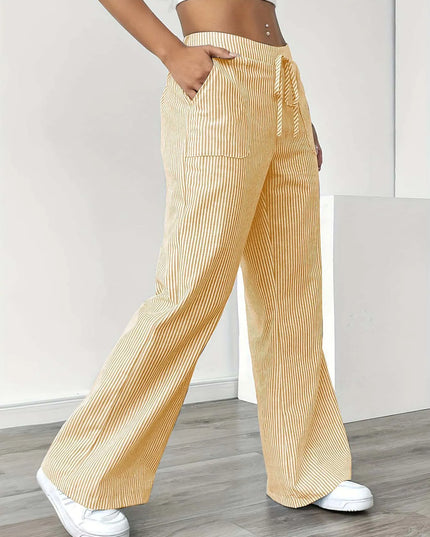 Casual Striped Wide Leg Pants for Women.