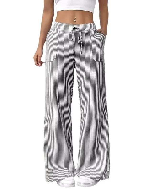 Casual Striped Wide Leg Pants for Women.