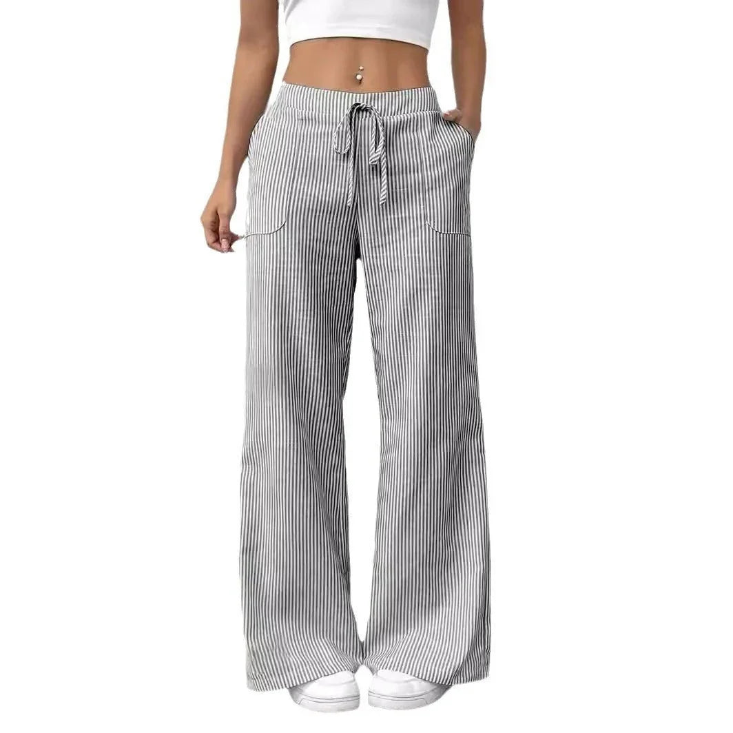 Casual Striped Wide Leg Pants for Women.