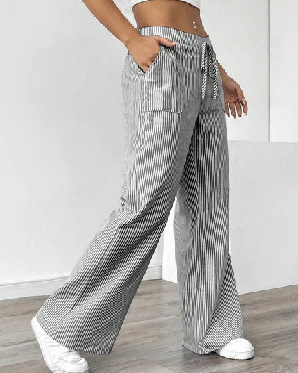 Casual Striped Wide Leg Pants for Women.