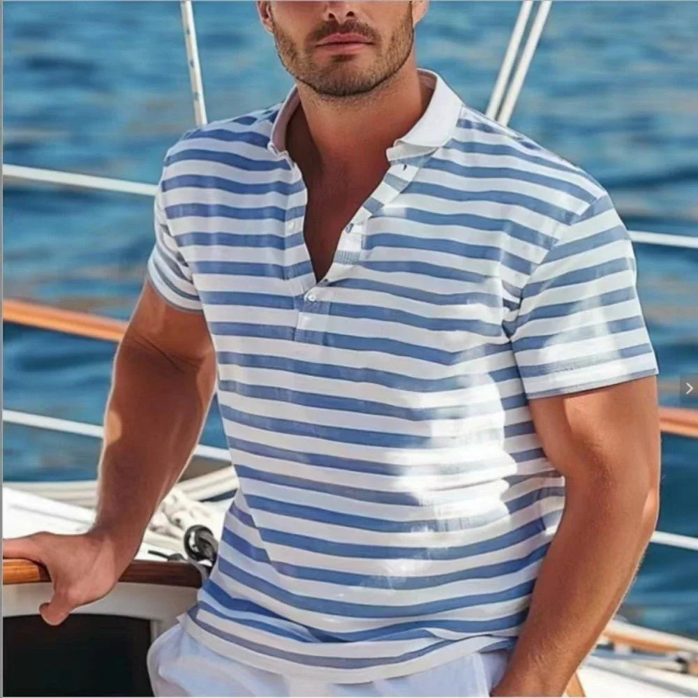 Classic Striped Polo Shirt for Men.