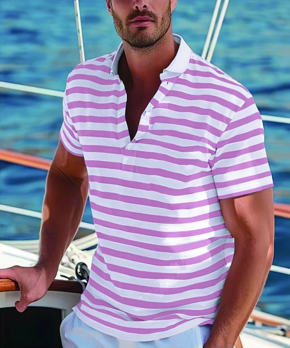 Classic Striped Polo Shirt for Men.