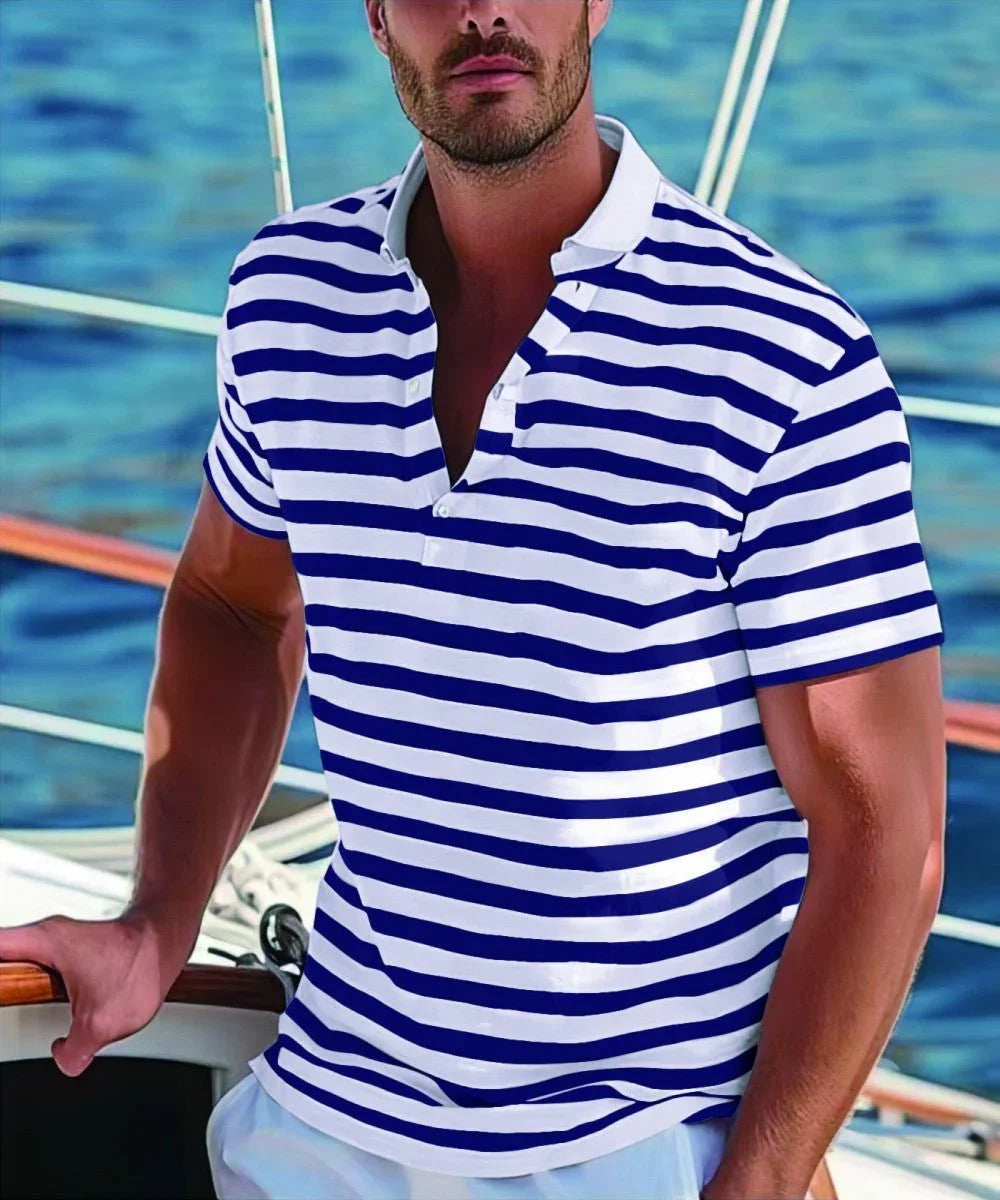 Classic Striped Polo Shirt for Men.