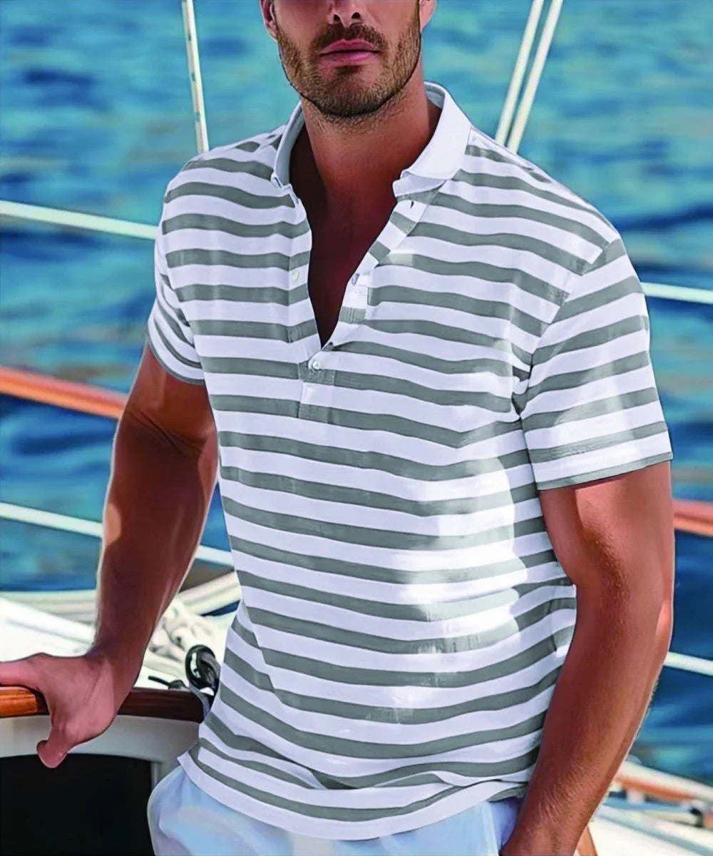 Classic Striped Polo Shirt for Men.