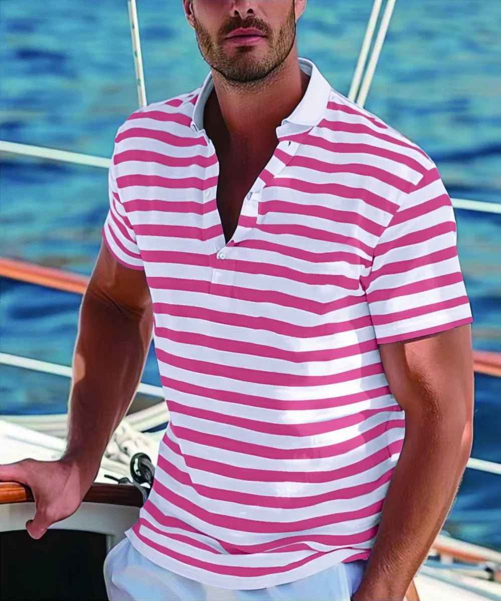 Classic Striped Polo Shirt for Men.