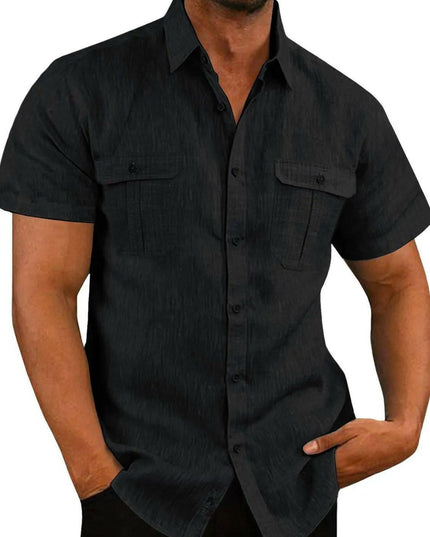 Collared Neck Short Sleeve Shirt.