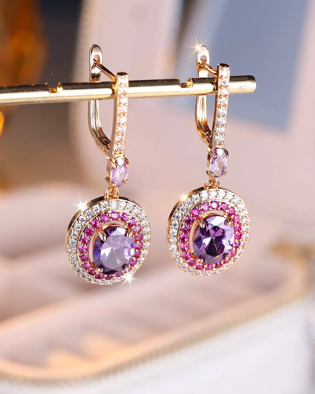 Colored Gemstone Teardrop Earrings.