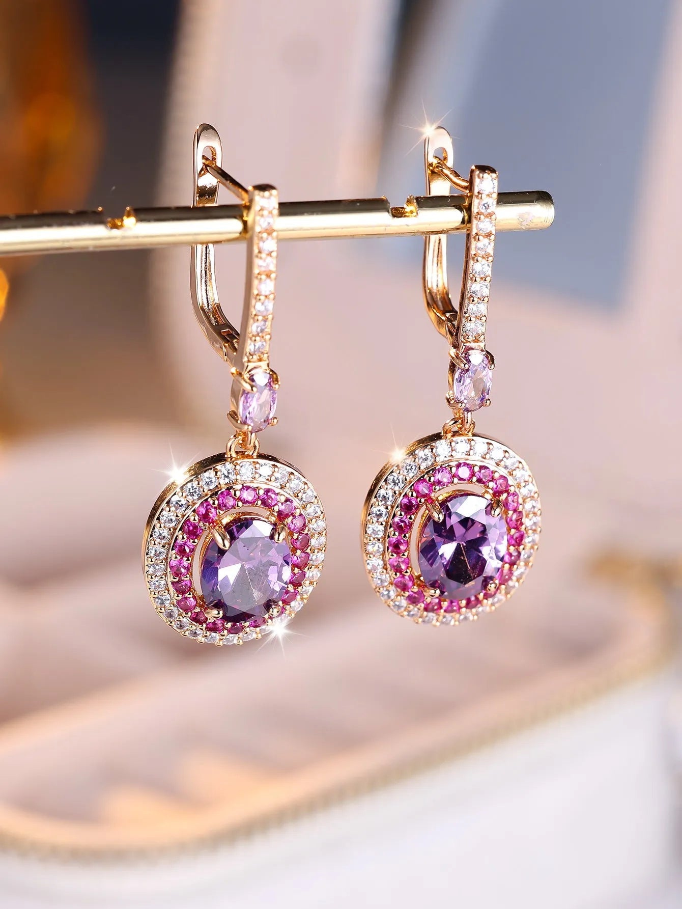 Colored Gemstone Teardrop Earrings.