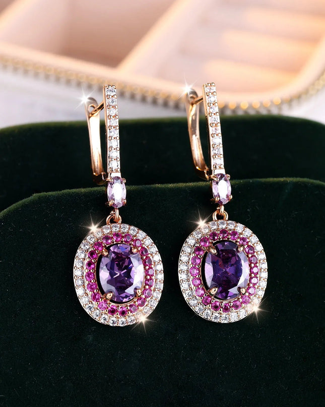 Colored Gemstone Teardrop Earrings.