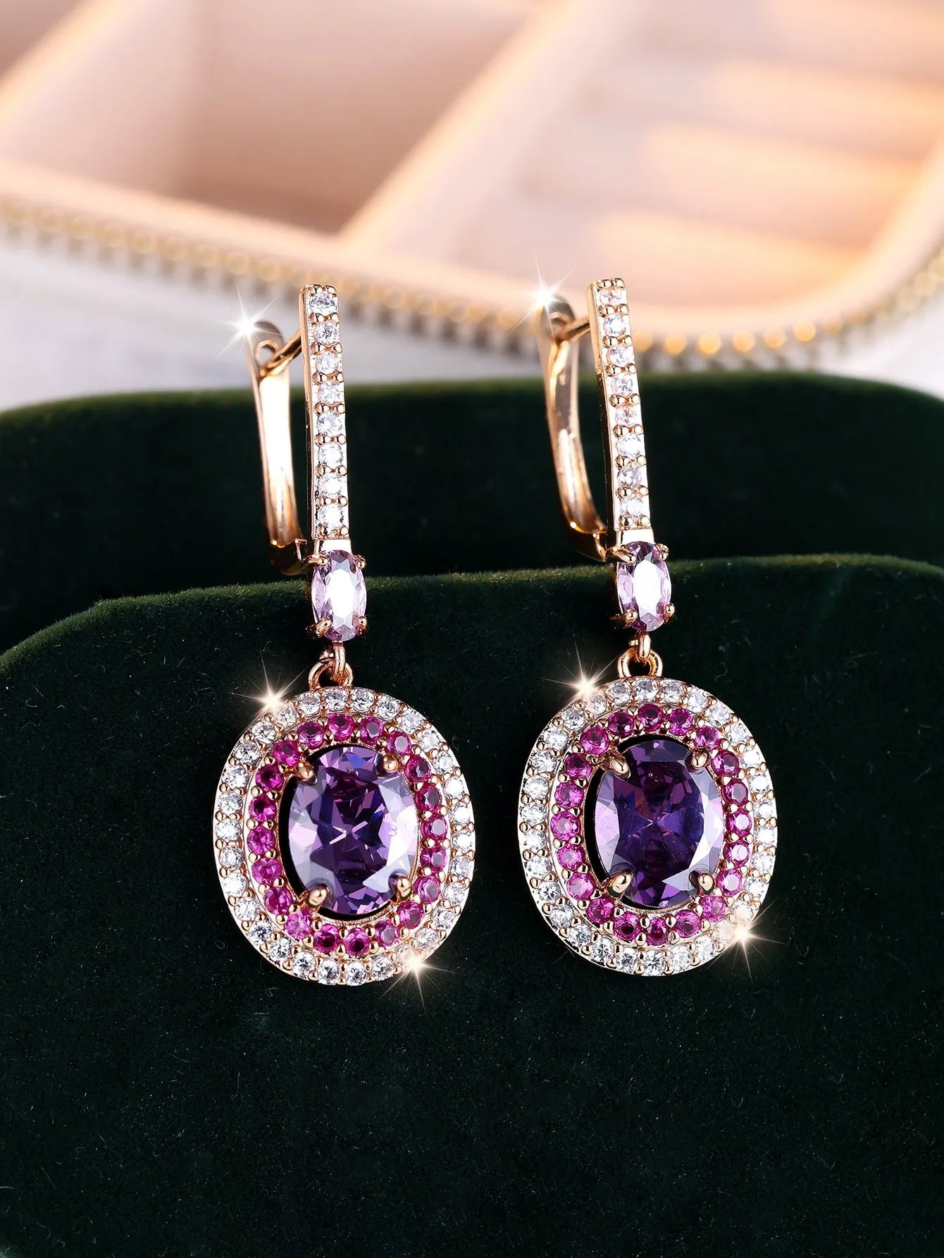 Colored Gemstone Teardrop Earrings.