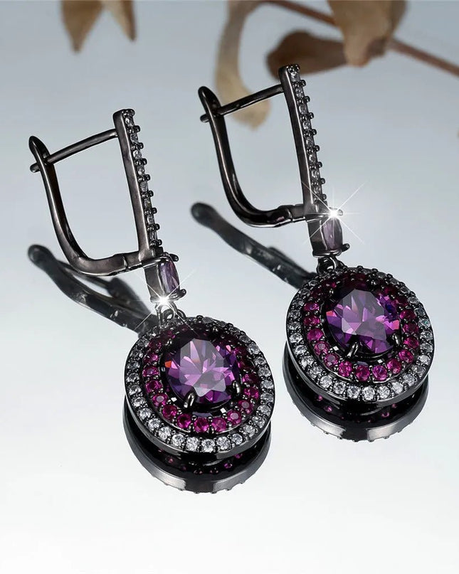 Colored Gemstone Teardrop Earrings.