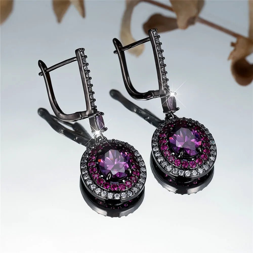 Colored Gemstone Teardrop Earrings.