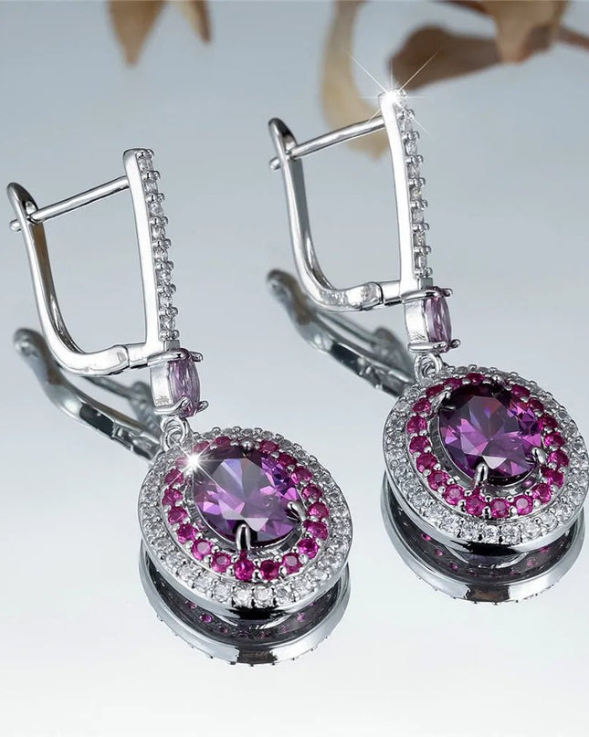 Colored Gemstone Teardrop Earrings.