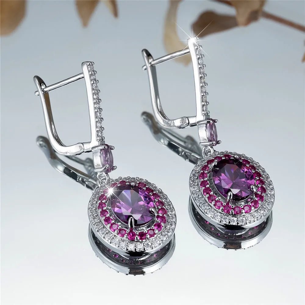 Colored Gemstone Teardrop Earrings.