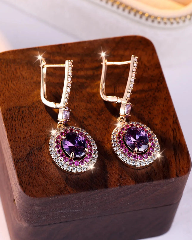 Colored Gemstone Teardrop Earrings.