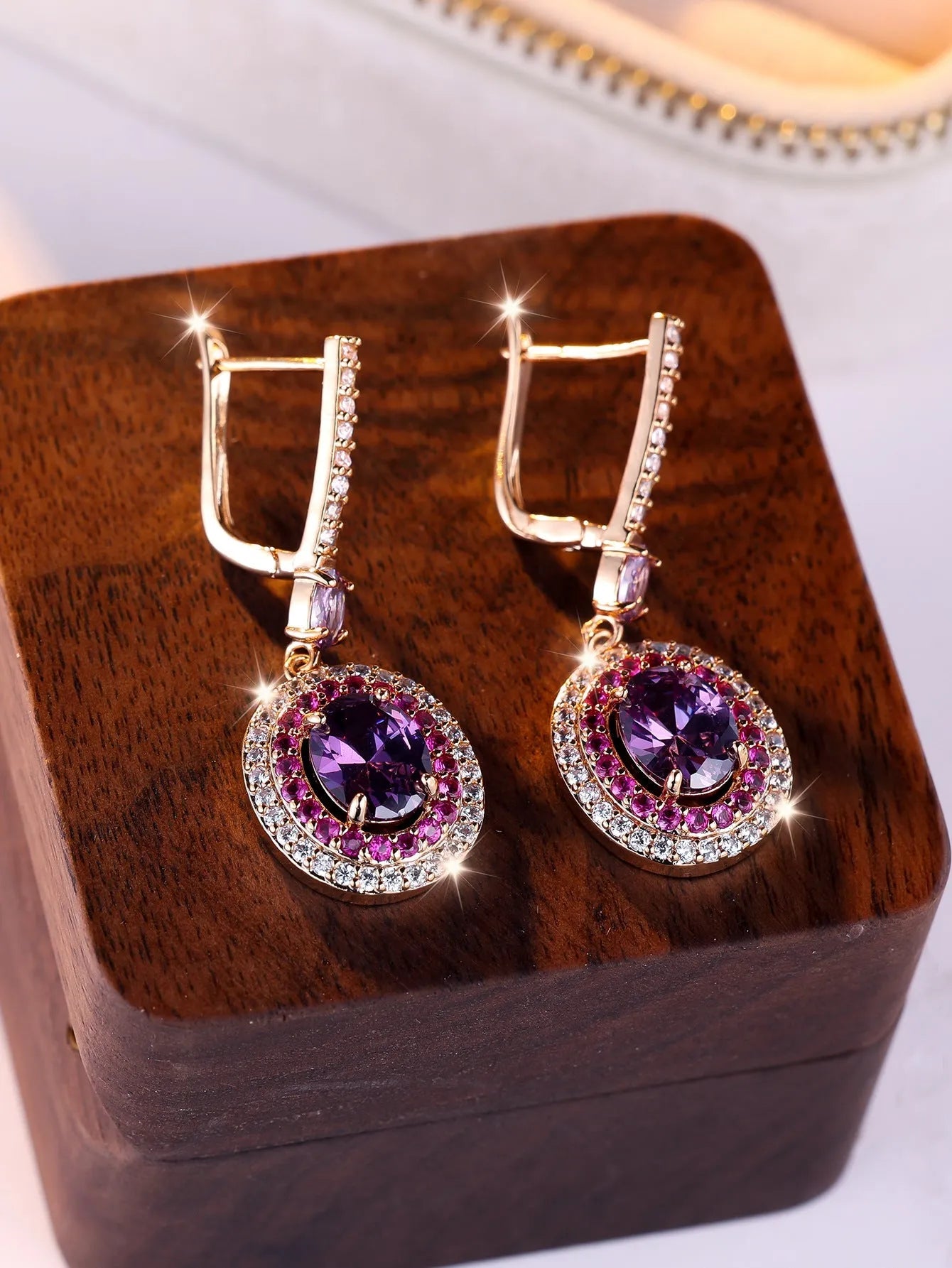 Colored Gemstone Teardrop Earrings.