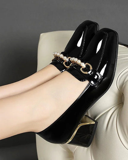 Comfy Women's Chunky Heels in Soft Leather.