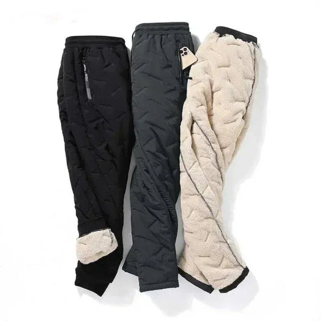 Cotton Pants Men Winter Lambswool Padded Thickened.