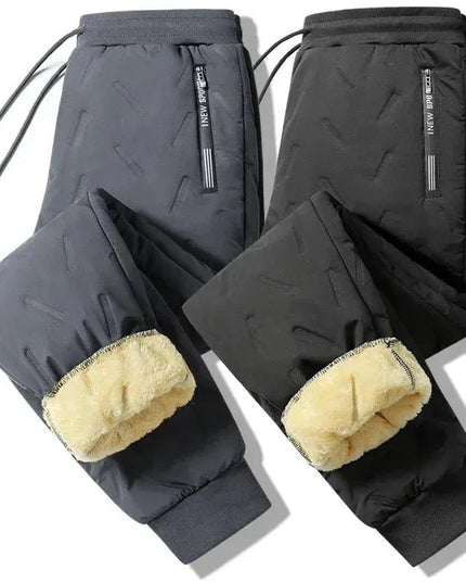 Cotton Pants Men Winter Lambswool Padded Thickened.