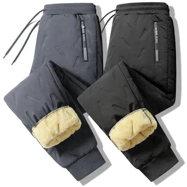Cotton Pants Men Winter Lambswool Padded Thickened.